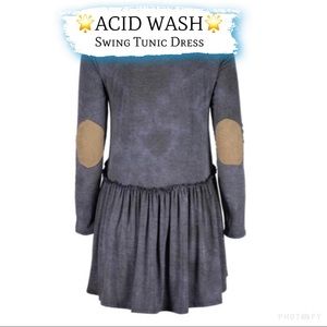 Twice Chic Boutique• Gigi Gorgeous Gray & Blue Acid Wash Swing Tunic Dress•XL-2X